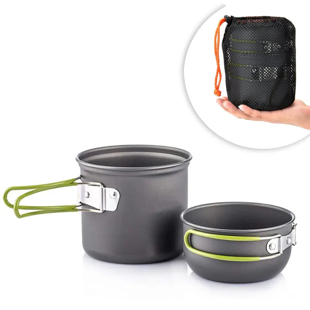 Lightweight Camping Cookware Set - Portable Pot & Pan Kit