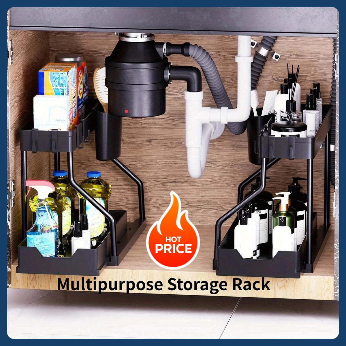2-Tier Pull-Out Under Sink Storage Organizer