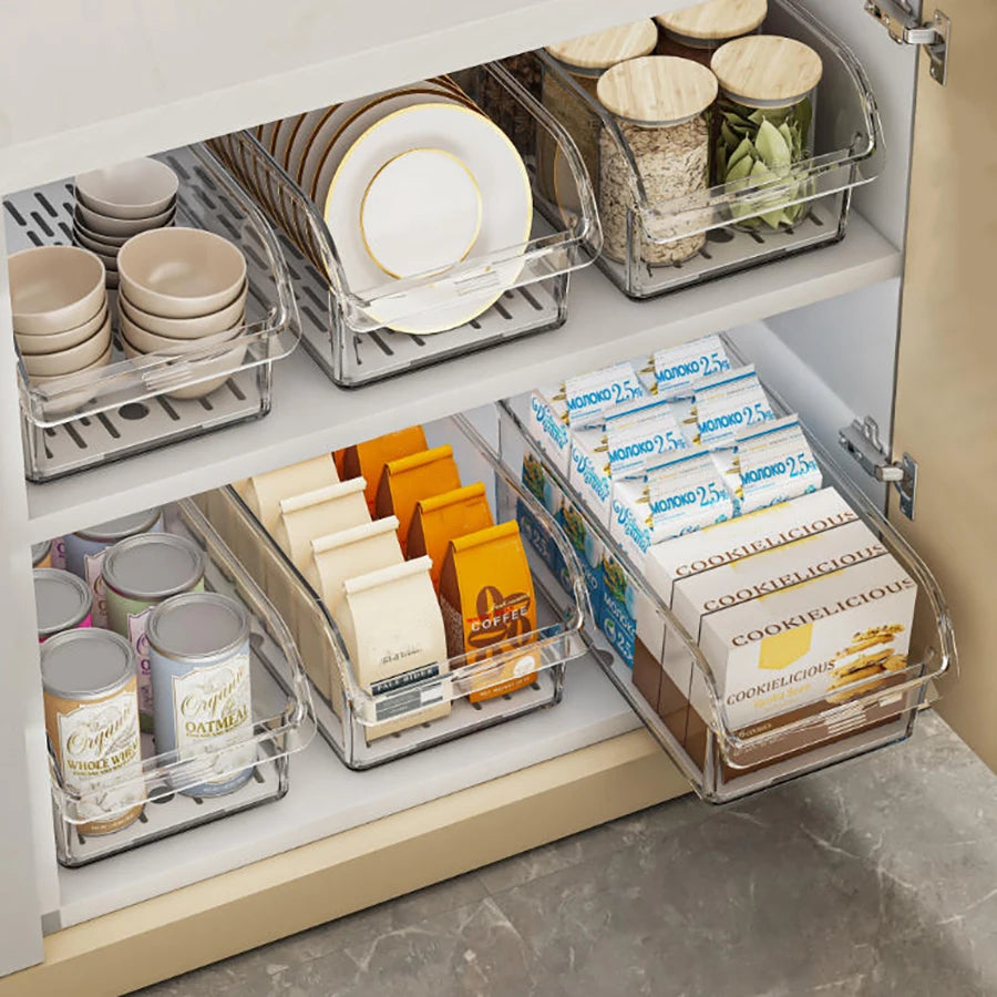 ClearStack™ Fridge Organizer Bin – Space-Saving Refrigerator Storage Container