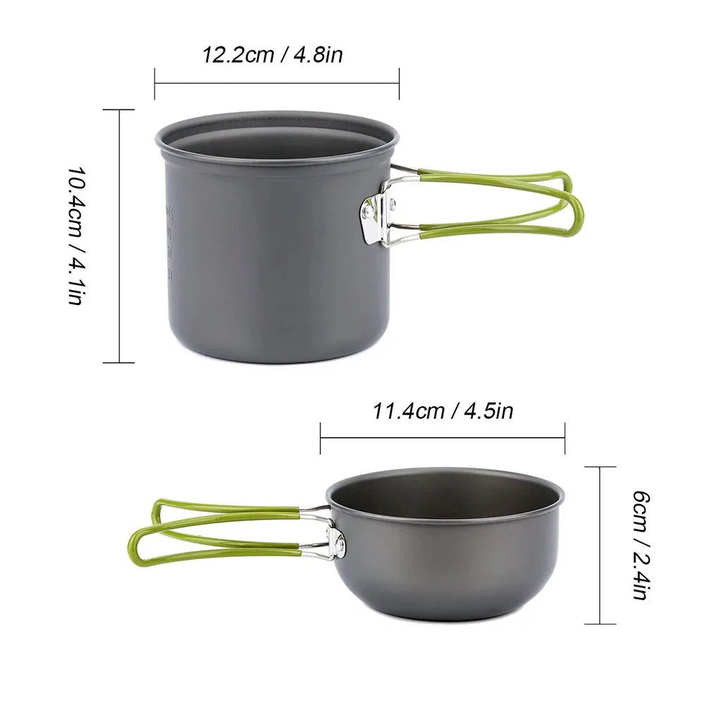 Lightweight Camping Cookware Set - Portable Pot & Pan Kit