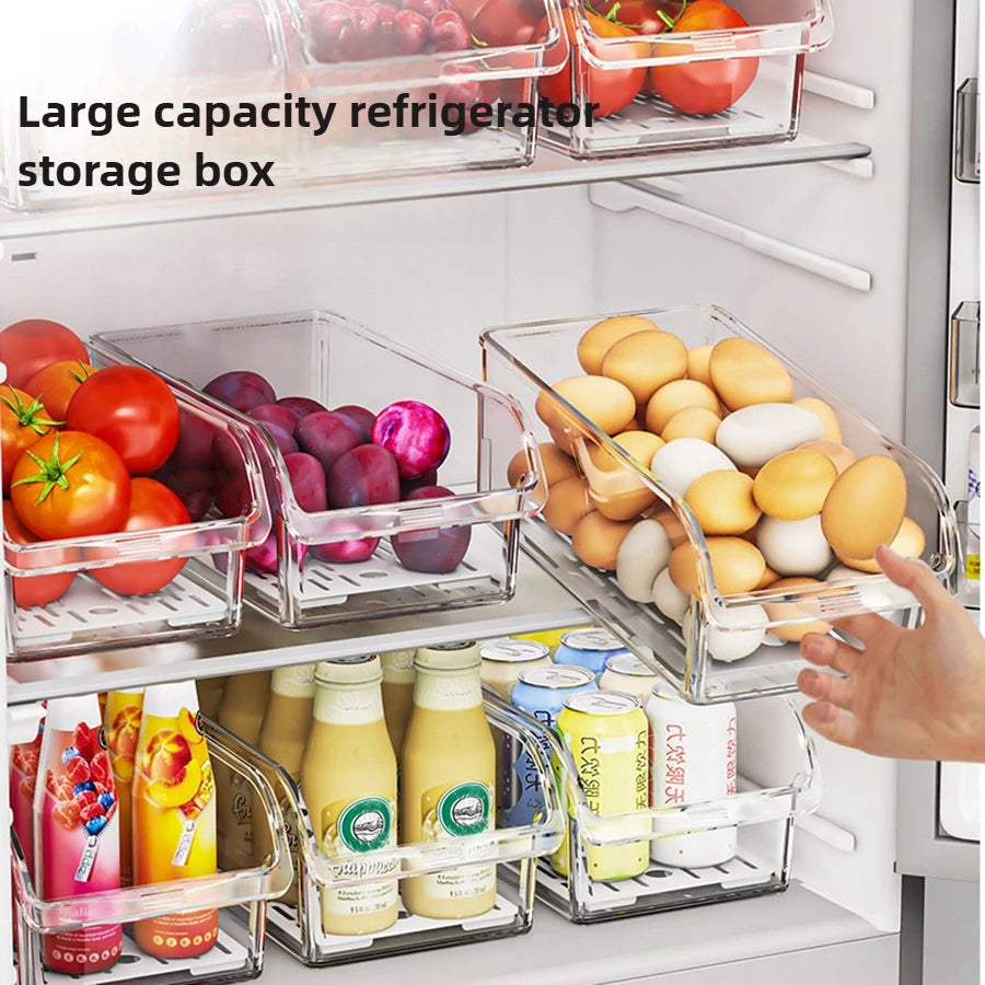 ClearStack™ Fridge Organizer Bin – Space-Saving Refrigerator Storage Container