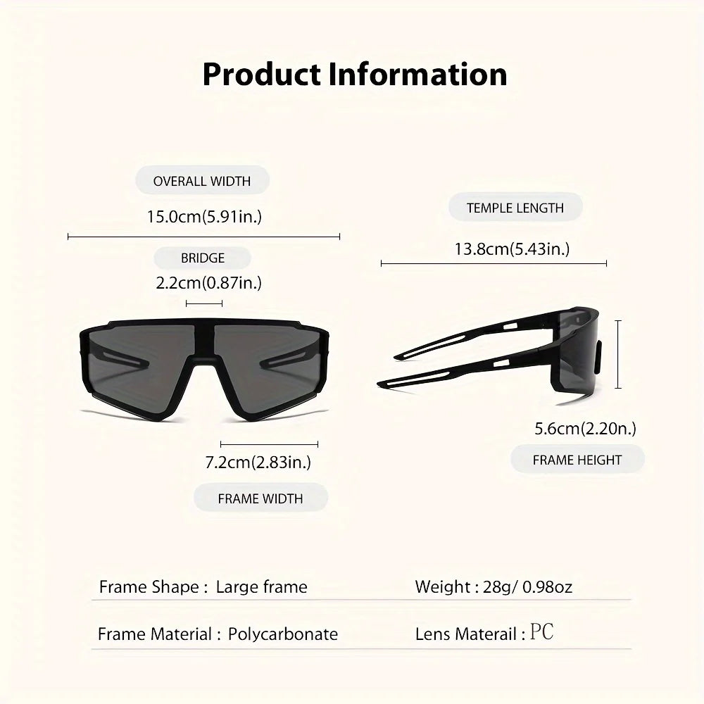 Oversized Cycling Sunglasses – Windproof Road & Bike Riding Eyewear