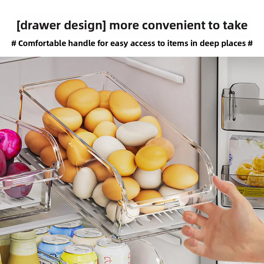 ClearStack™ Fridge Organizer Bin – Space-Saving Refrigerator Storage Container