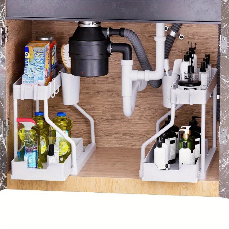 2-Tier Pull-Out Under Sink Storage Organizer