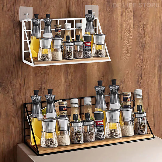 Wall-Mounted Spice Rack Organizer