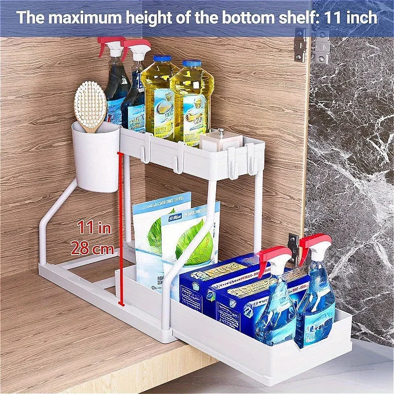 2-Tier Pull-Out Under Sink Storage Organizer