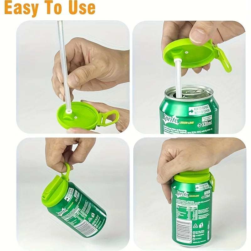 Reusable Soda Can Lid with Straw – Soft Drink Can Cover